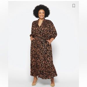 CALVIN KLEIN - Anisa High Collar Maxi Dress